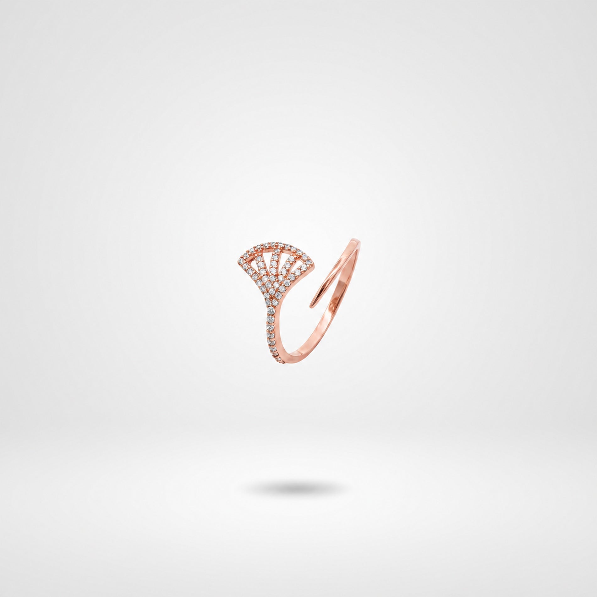 Rose Gold Adjustable Fan Sparkle Ring product image 2