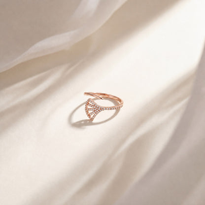 Rose Gold Adjustable Fan Sparkle Ring product image 4