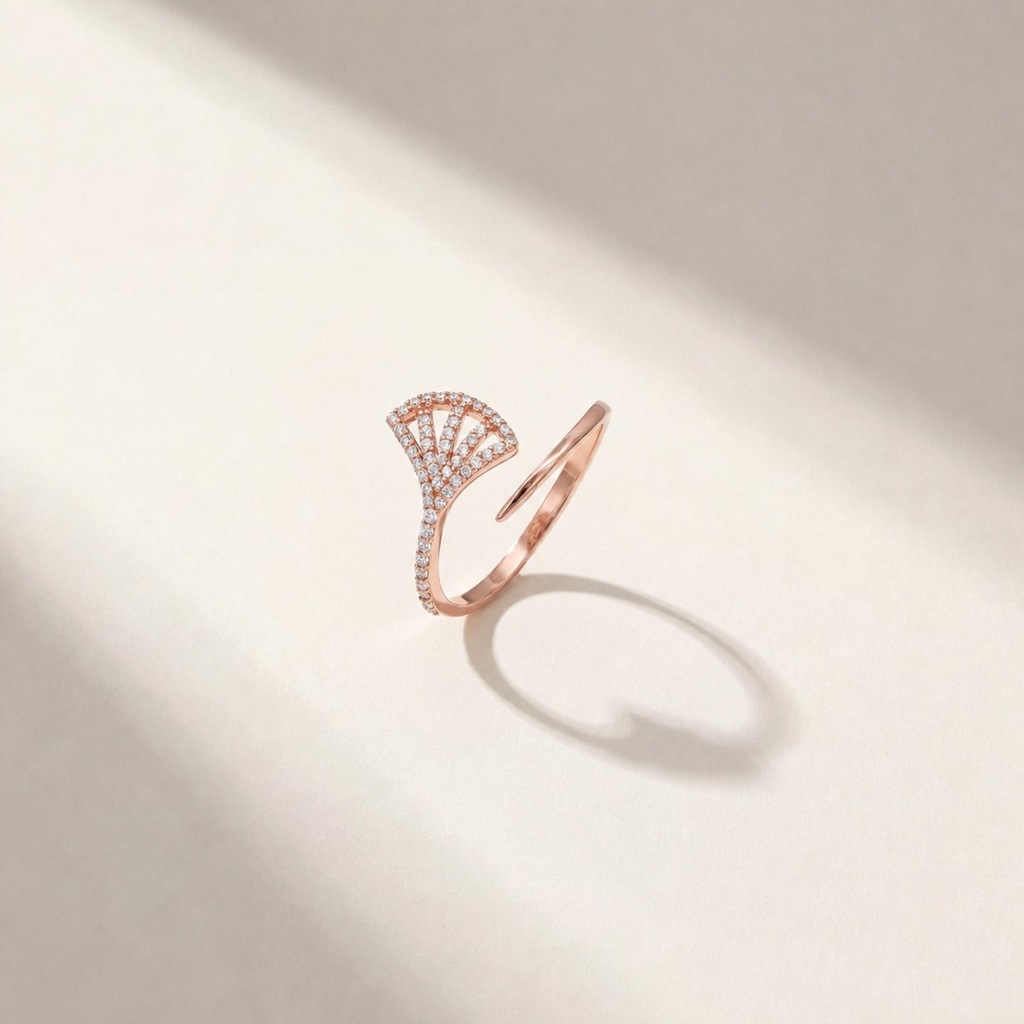 Rose Gold Adjustable Fan Sparkle Ring product image 6