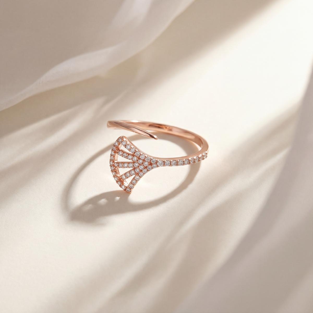 Rose Gold Adjustable Fan Sparkle Ring product image 3