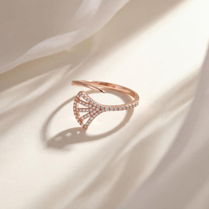 Rose Gold Adjustable Fan Sparkle Ring product image 3