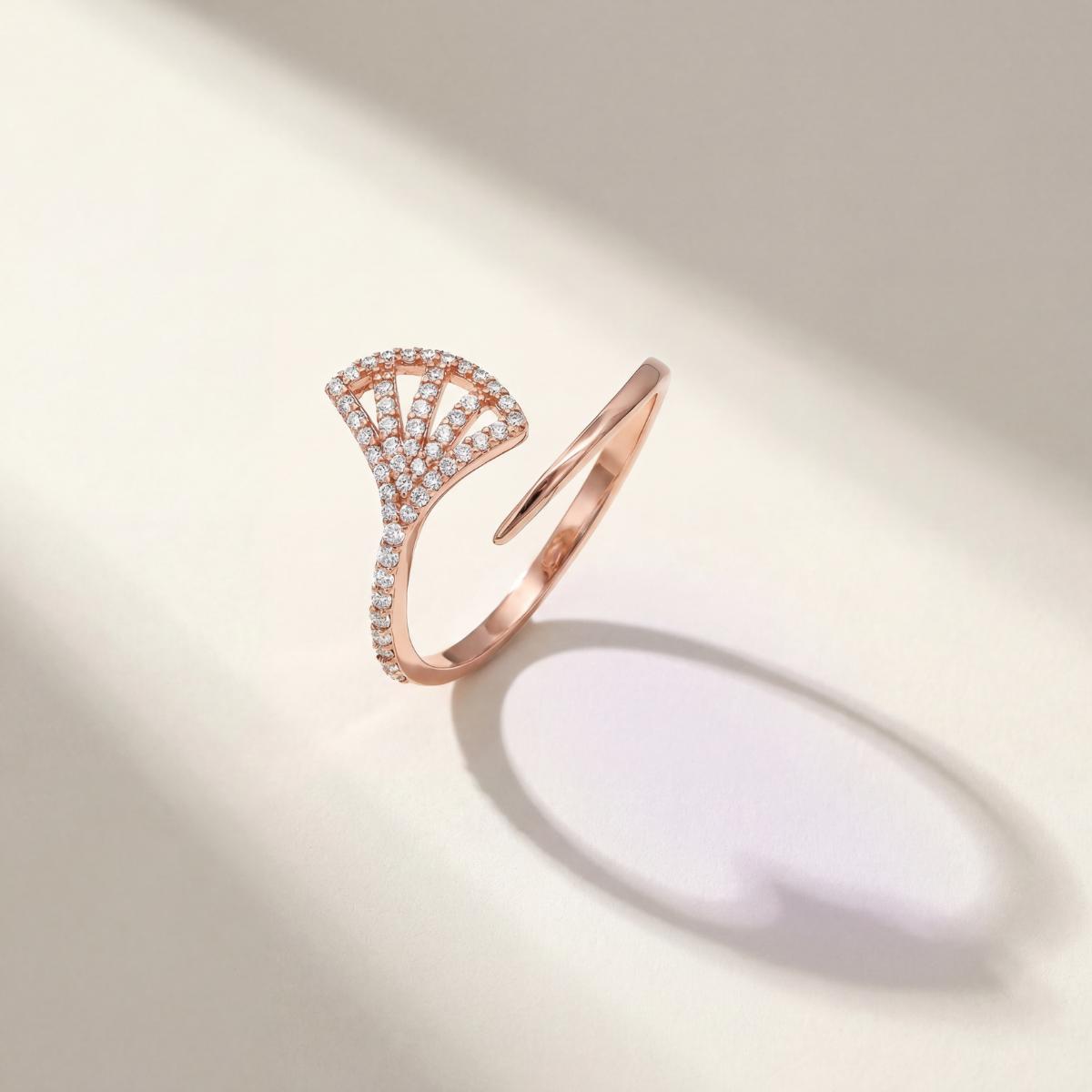 Rose Gold Adjustable Fan Sparkle Ring product image 5