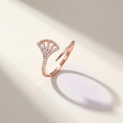 Rose Gold Adjustable Fan Sparkle Ring product image 5