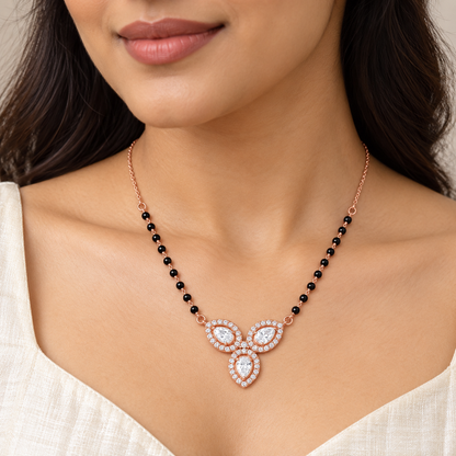 Rose Gold Floral Drop Mangalsutra