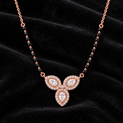 Rose Gold Floral Drop Mangalsutra