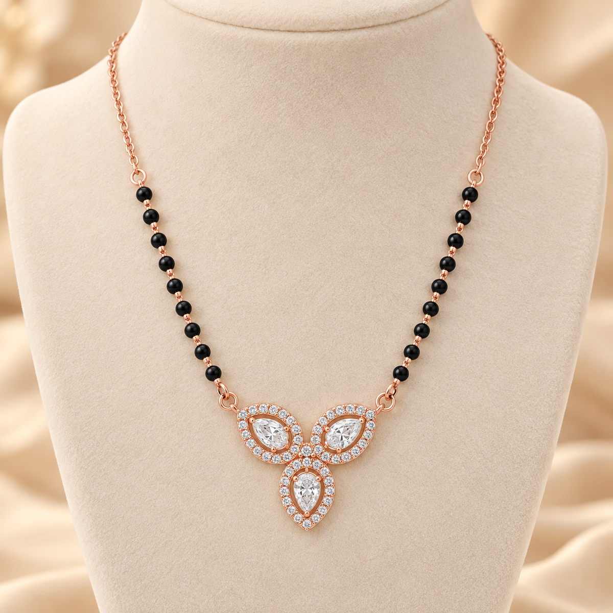 Rose Gold Floral Drop Mangalsutra