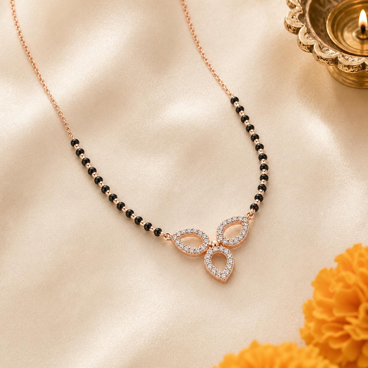 Rose Gold Floral Drop Mangalsutra product image 5