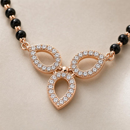 Rose Gold Floral Drop Mangalsutra design detail