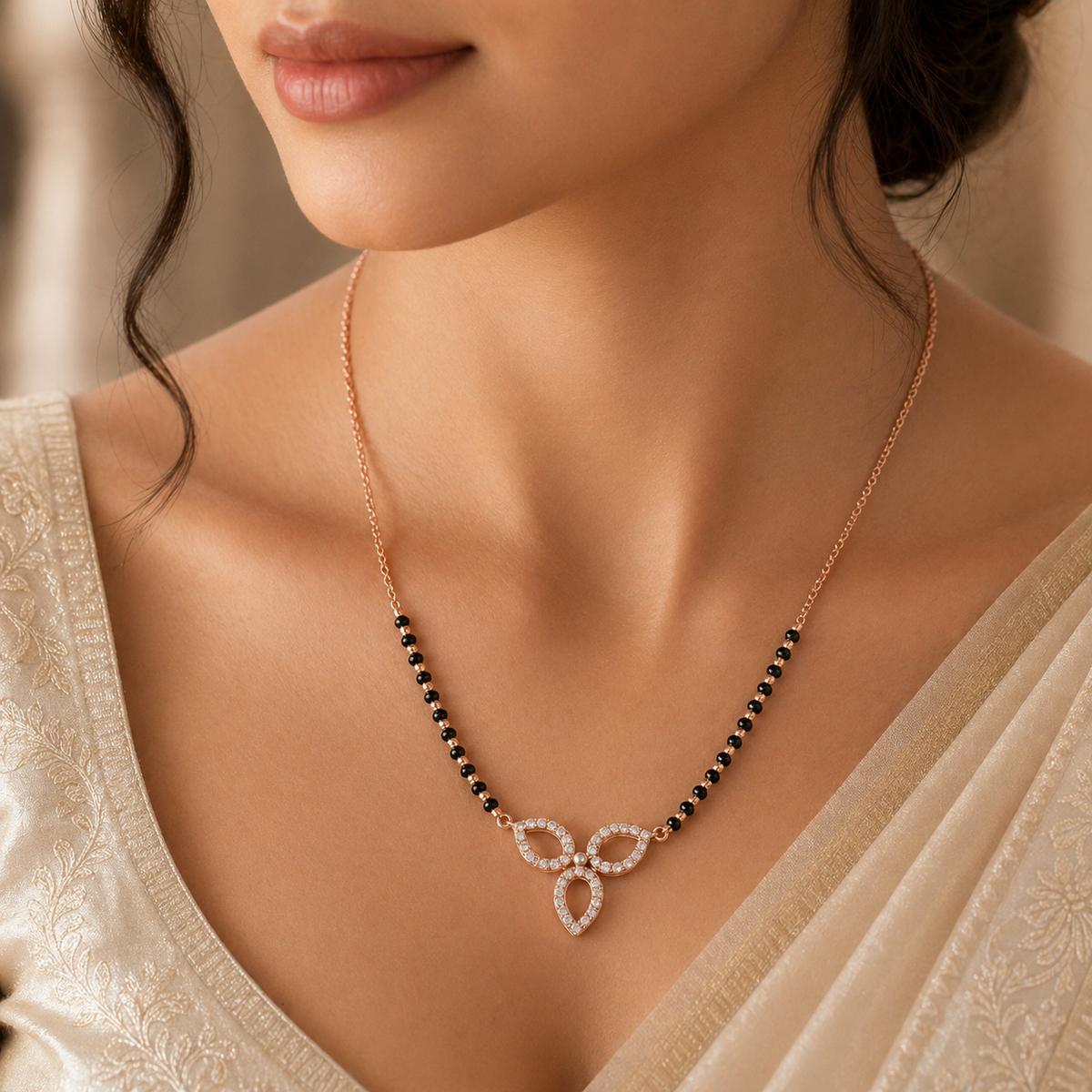 Rose Gold Floral Drop Mangalsutra product image 3