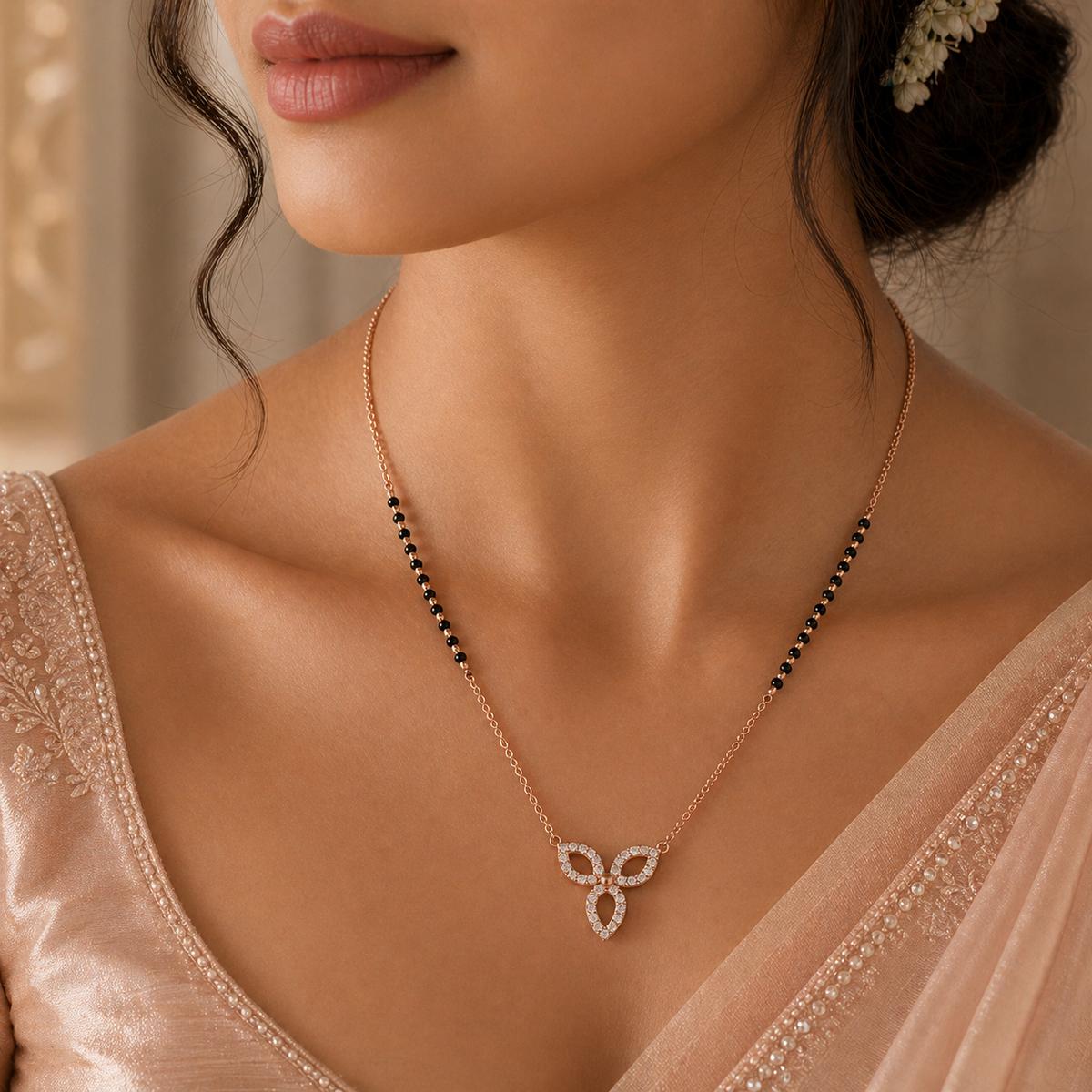 Rose Gold Floral Drop Mangalsutra product image 4