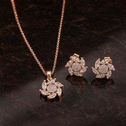 Rose Gold Floral Swirl Jewellery Set product image 2