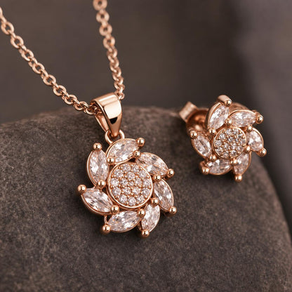 Rose Gold Floral Swirl Jewellery Set product image 4