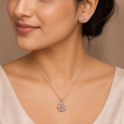 Rose Gold Floral Swirl Jewellery Set product image 6
