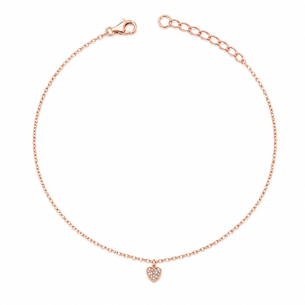 Rose Gold Heart Charm Anklet product image 1