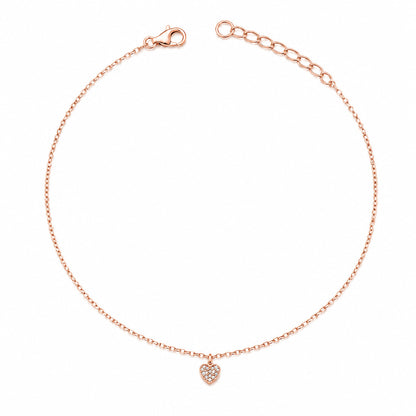 Rose Gold Heart Charm Anklet product image 1