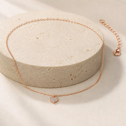 Rose Gold Heart Charm Anklet product image 2