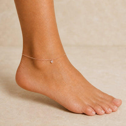 Rose Gold Heart Charm Anklet product image 3