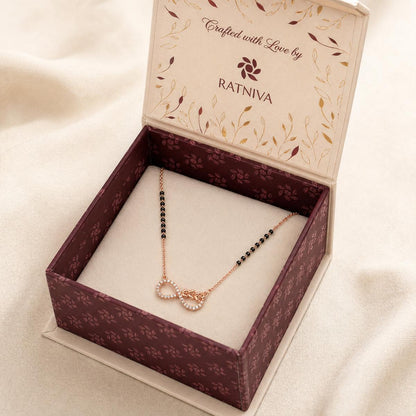 Rose Gold Infinity Grace Mangalsutra Ratniva jewellery packaging