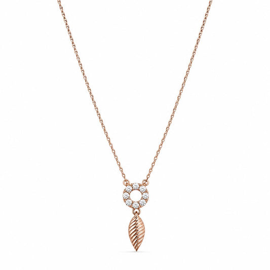 Rose Gold Laurel Leaf Drop Necklace product image 1