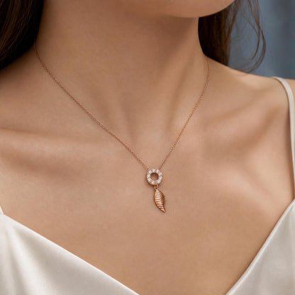 Rose Gold Laurel Leaf Drop Necklace product image 6