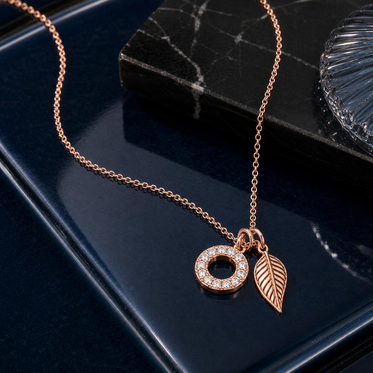 Rose Gold Laurel Leaf Drop Necklace product image 2