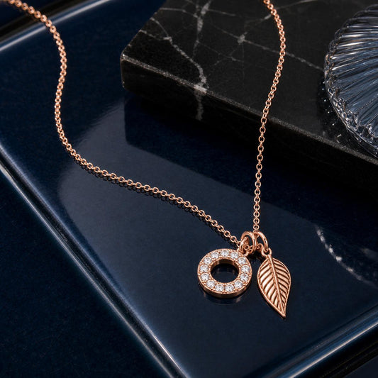 Rose Gold Laurel Leaf Drop Necklace product image 2