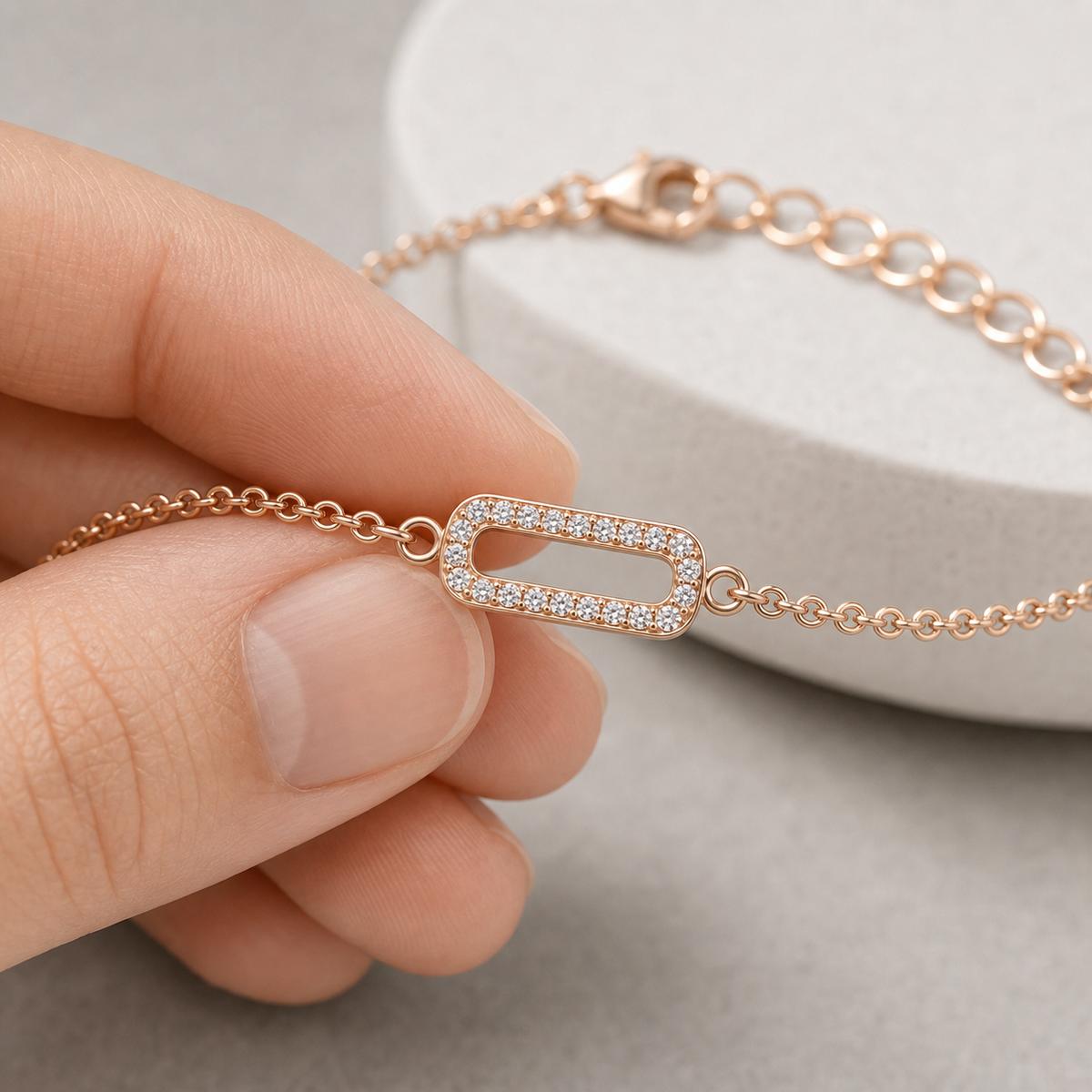 Rose Gold Lumiere Link Anklet product image 11