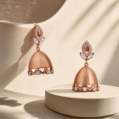 Rose Gold Luna Bell Pearl Earrings product image 4