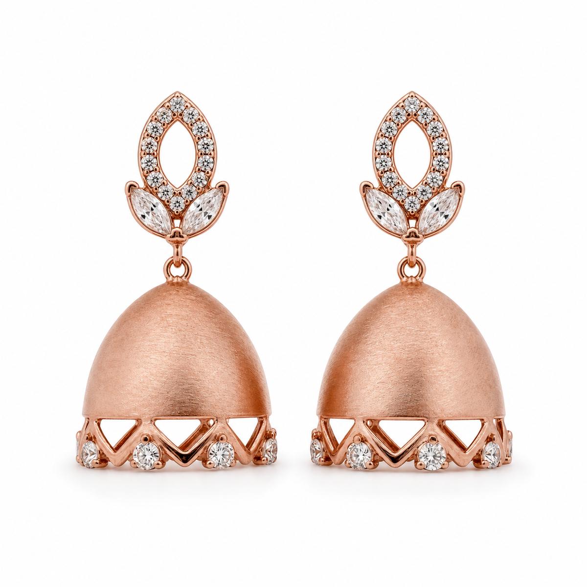 Rose Gold Luna Bell Pearl Earrings product image 1