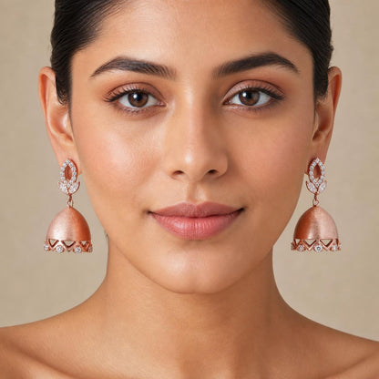 Rose Gold Luna Bell Pearl Earrings product image 7