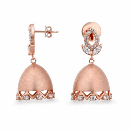 Rose Gold Luna Bell Pearl Earrings product image 3