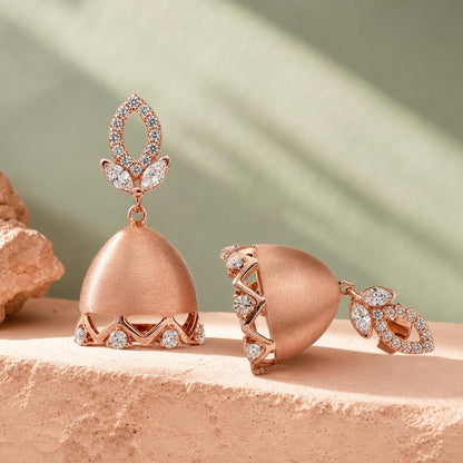 Rose Gold Luna Bell Pearl Earrings product image 5