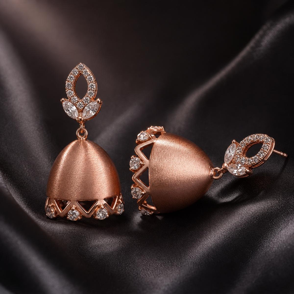 Rose Gold Luna Bell Pearl Earrings product image 6