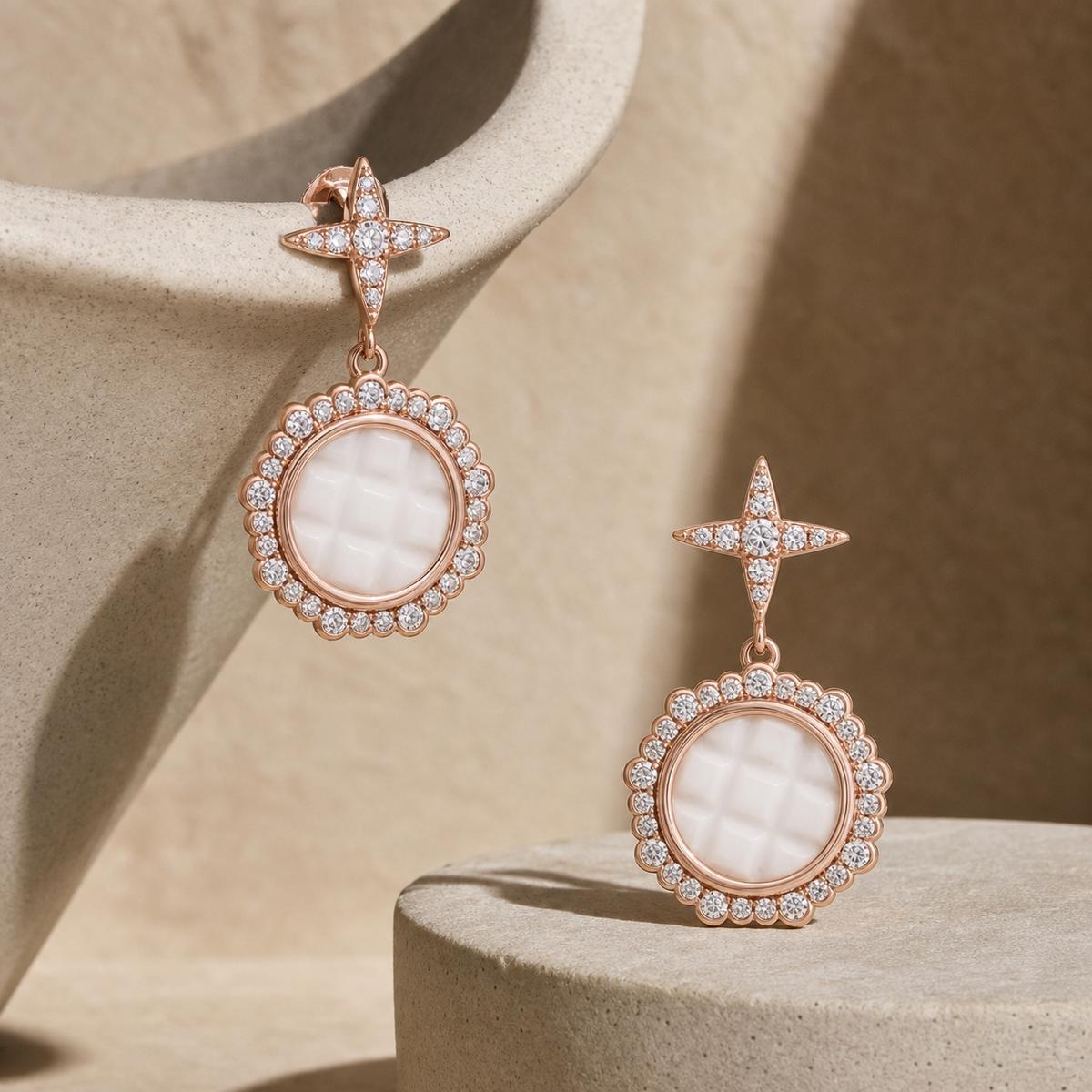 Rose Gold Luna Medallion Earrings product image 4