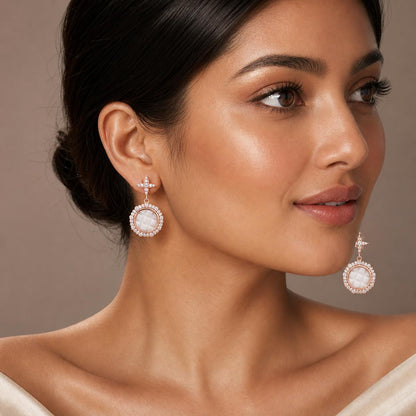 Rose Gold Luna Medallion Earrings product image 7