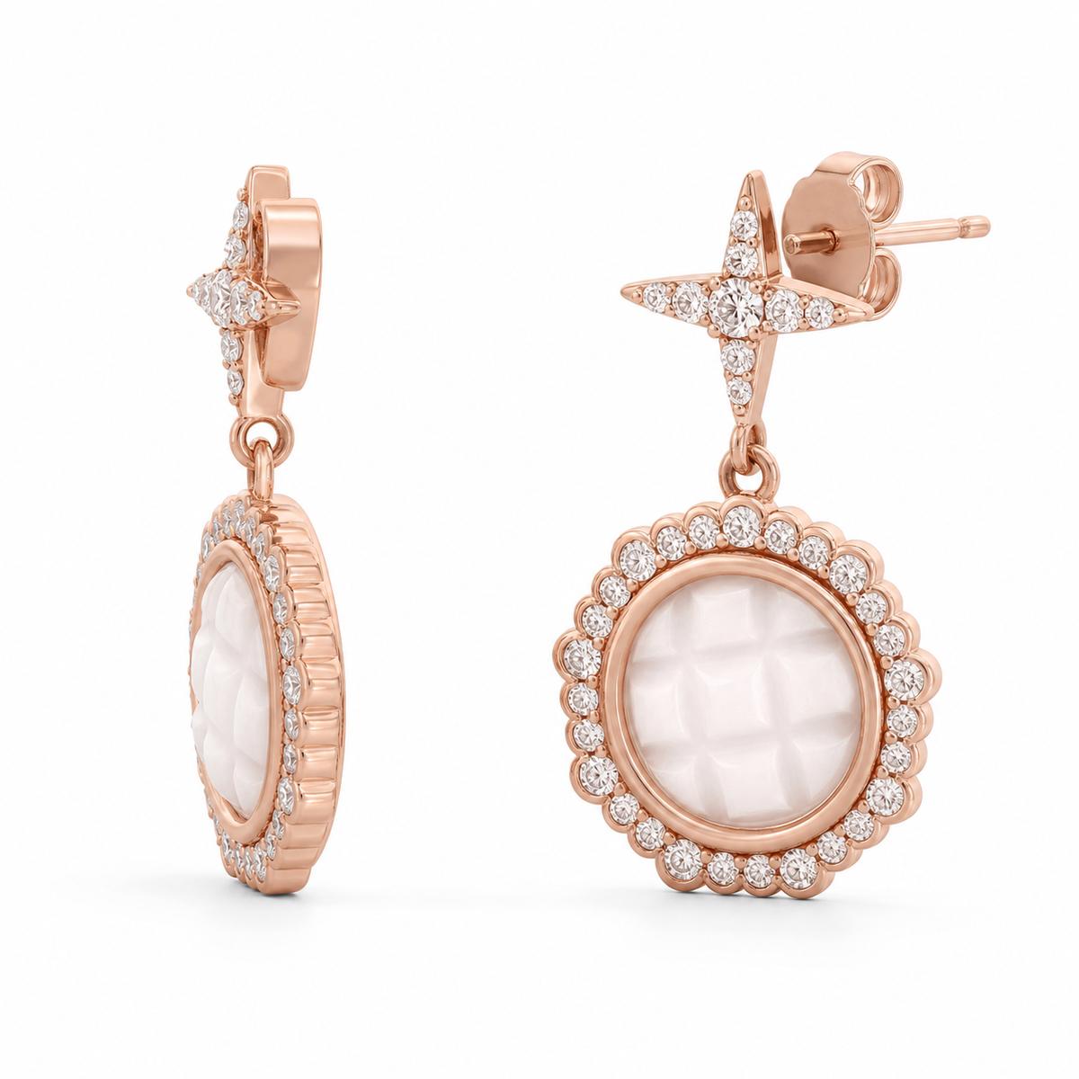 Rose Gold Luna Medallion Earrings product image 3