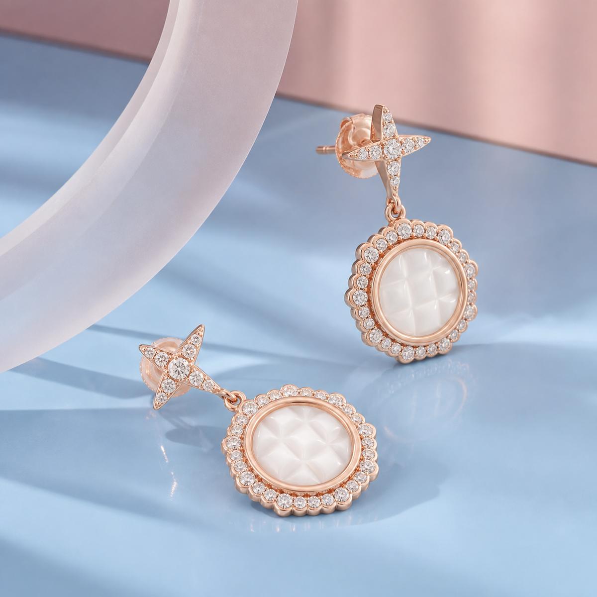 Rose Gold Luna Medallion Earrings product image 5