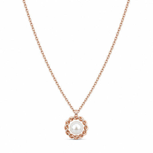 Rose Gold Luna Pearl Halo Pendant product image 1