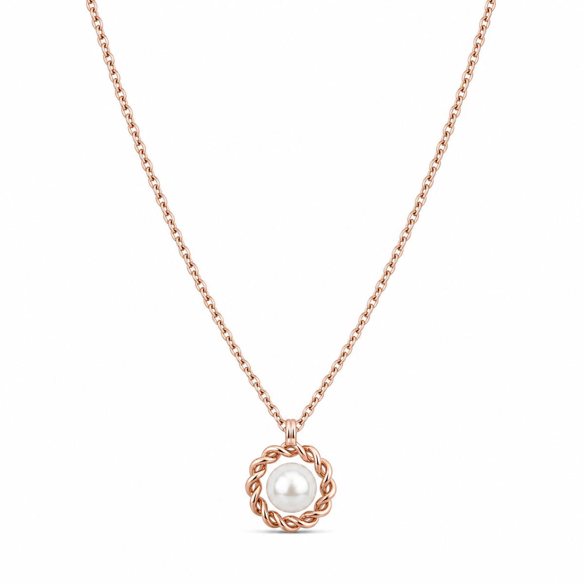 Rose Gold Luna Pearl Halo Pendant product image 1