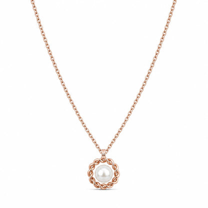 Rose Gold Luna Pearl Halo Pendant product image 1