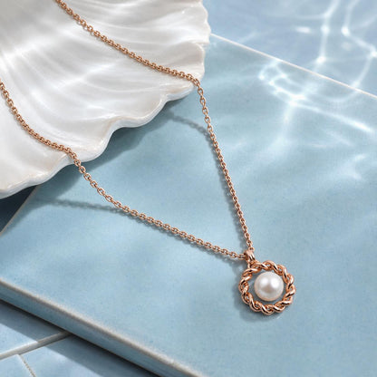Rose Gold Luna Pearl Halo Pendant product image 2