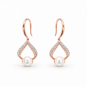 Rose Gold Luna Pearl Loop Earrings product image 1