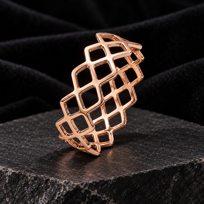 Rose Gold Mesh Ring
