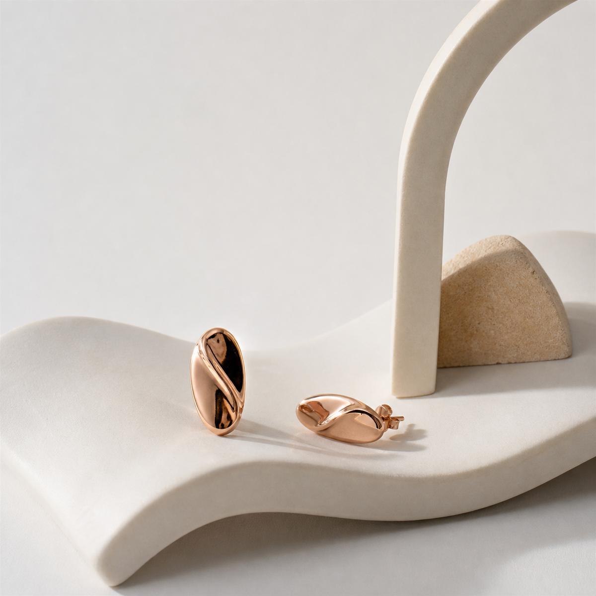 Rose Gold Mira Polished Petal Earrings product image 4