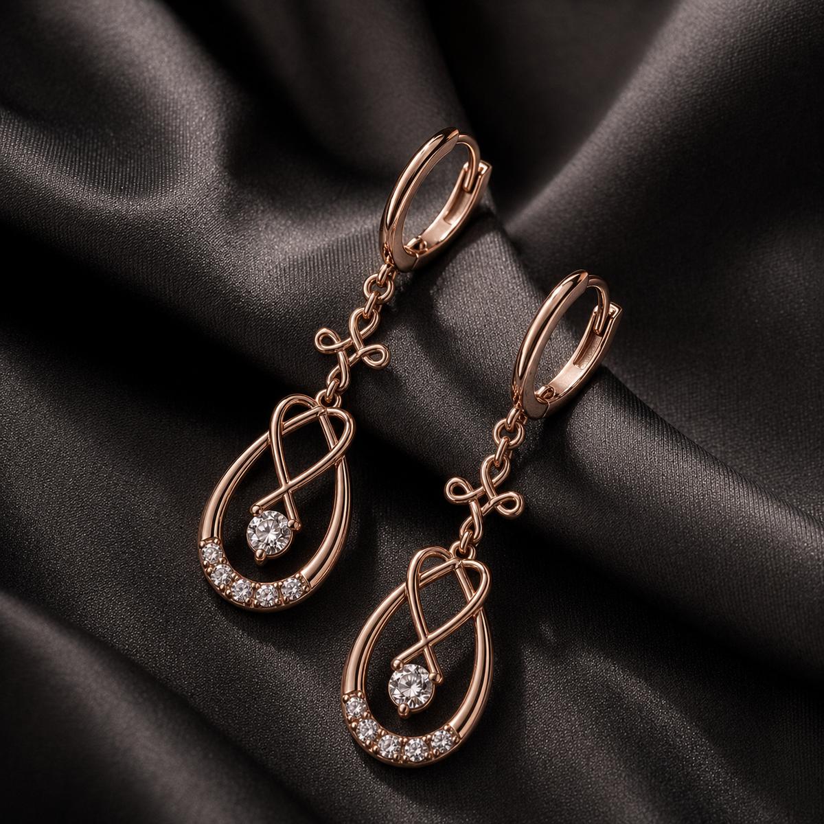 Rose Gold Mira Teardrop Earrings product image 6
