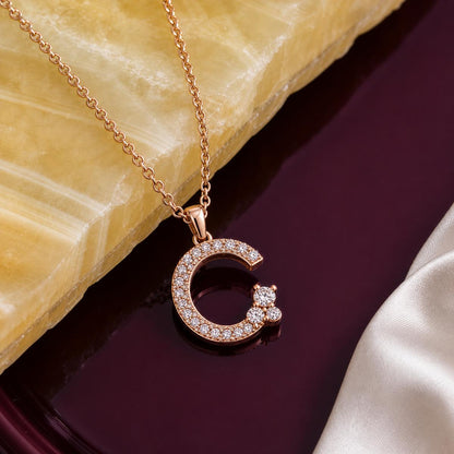 Rose Gold Moonlit Crescent Pendant product image 5