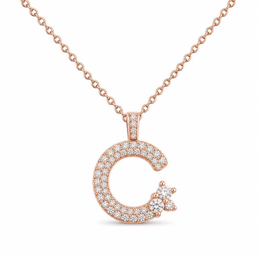 Rose Gold Moonlit Crescent Pendant product image 1