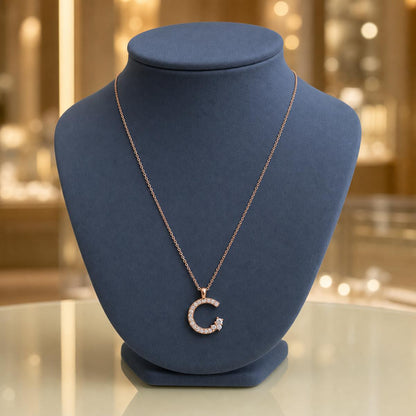 Rose Gold Moonlit Crescent Pendant product image 6