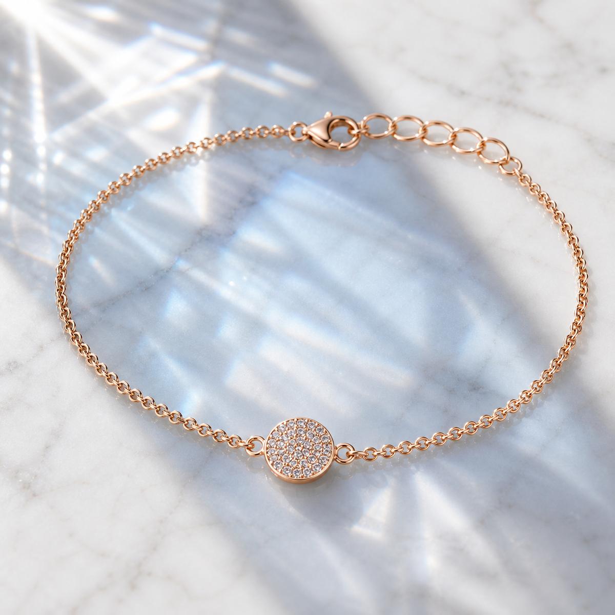 Rose Gold Moonlit Disc Anklet product image 7