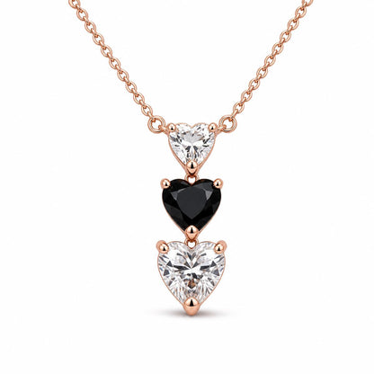 Rose Gold Noir Heart Cascade Necklace product image 1